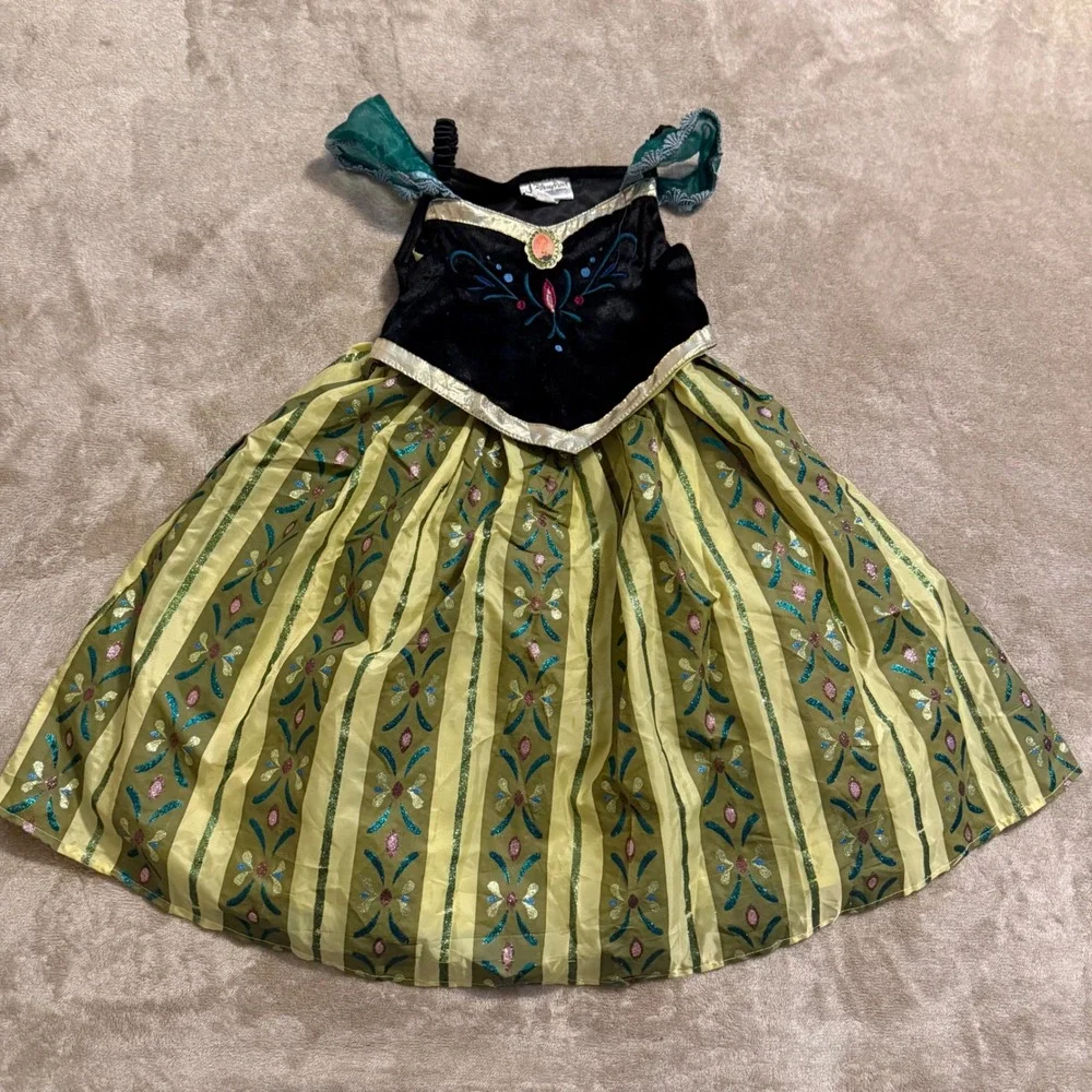 Disney Parks Frozen Princess Anna Coronation Costume Dress Girls Size 5/6